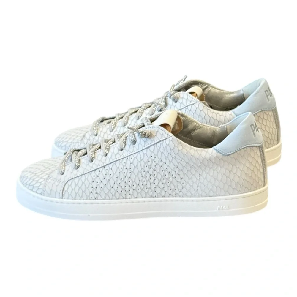 P448 John Margot Embossed Leather Sneakers Sky Size 41 / 11 NEW